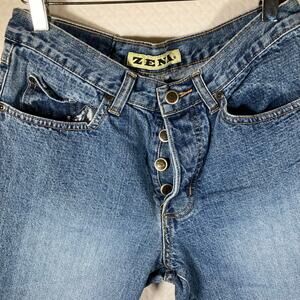 Vintage Y2K Zena Button Fly Cropped Jeans - SZ 6